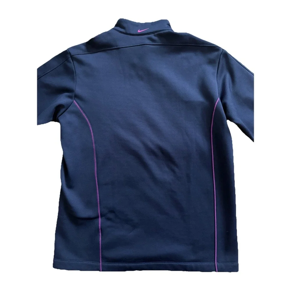 Nike Therma-FIT Victory 1/2-Zip Golf Pullover Navy Blue Pink Stitching Size‎ L